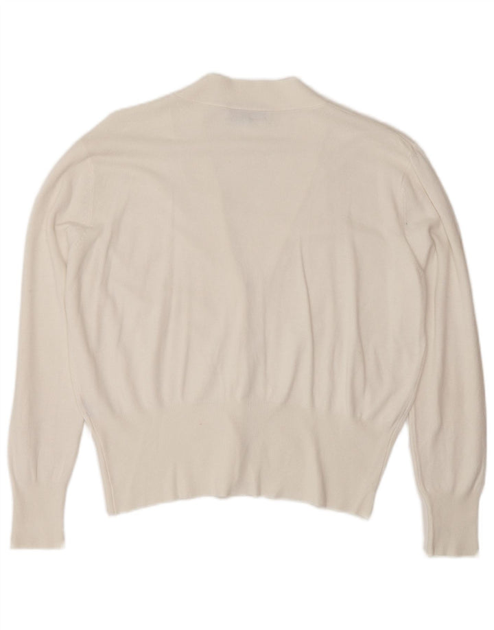 Zara Dame Cardigan Sweater UK 14 Medium White