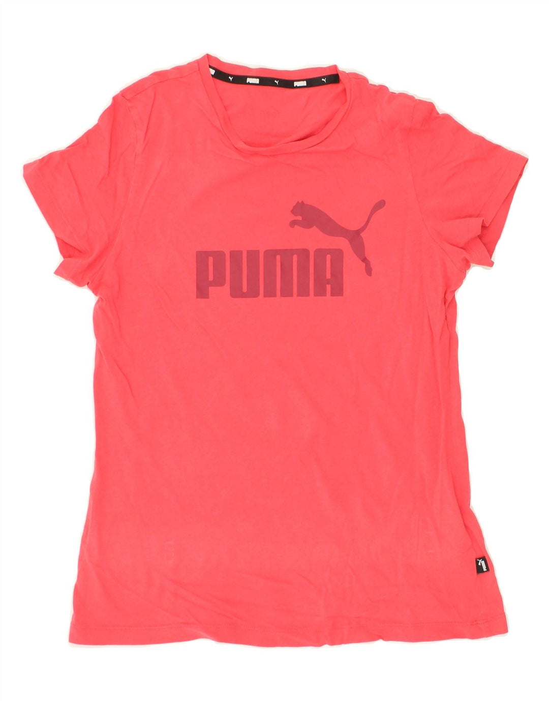 PUMA Womens Graphic T-Shirt Top UK 12 Medium Red Cotton Vintage Puma and Second-Hand Puma from Messina Hembry 