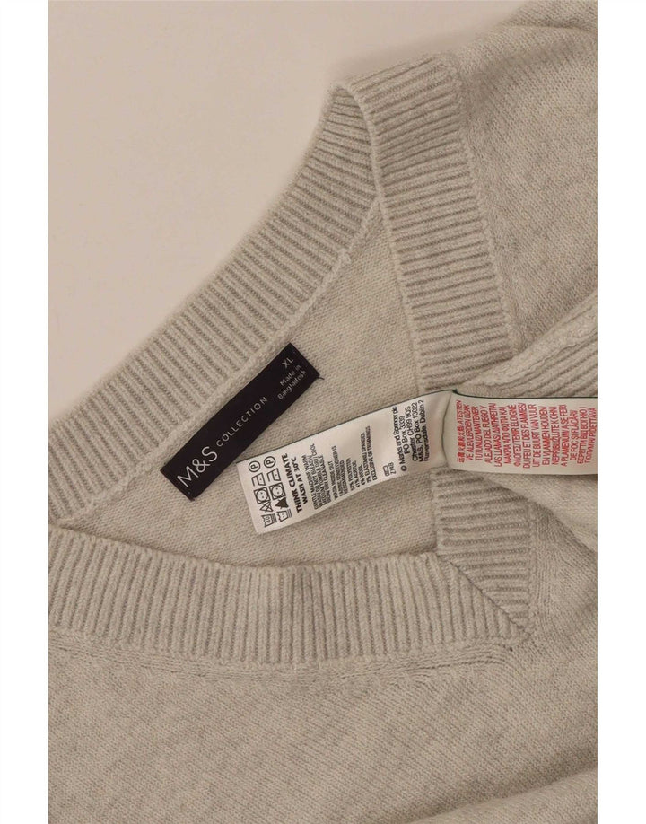 Marks & Spencer Herre V-hals sweater XL Grå Polyester