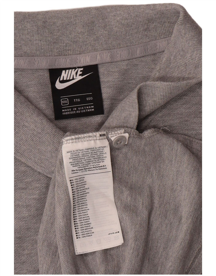 NIKE Poloshirt til mænd 2XL Grå Bomuld