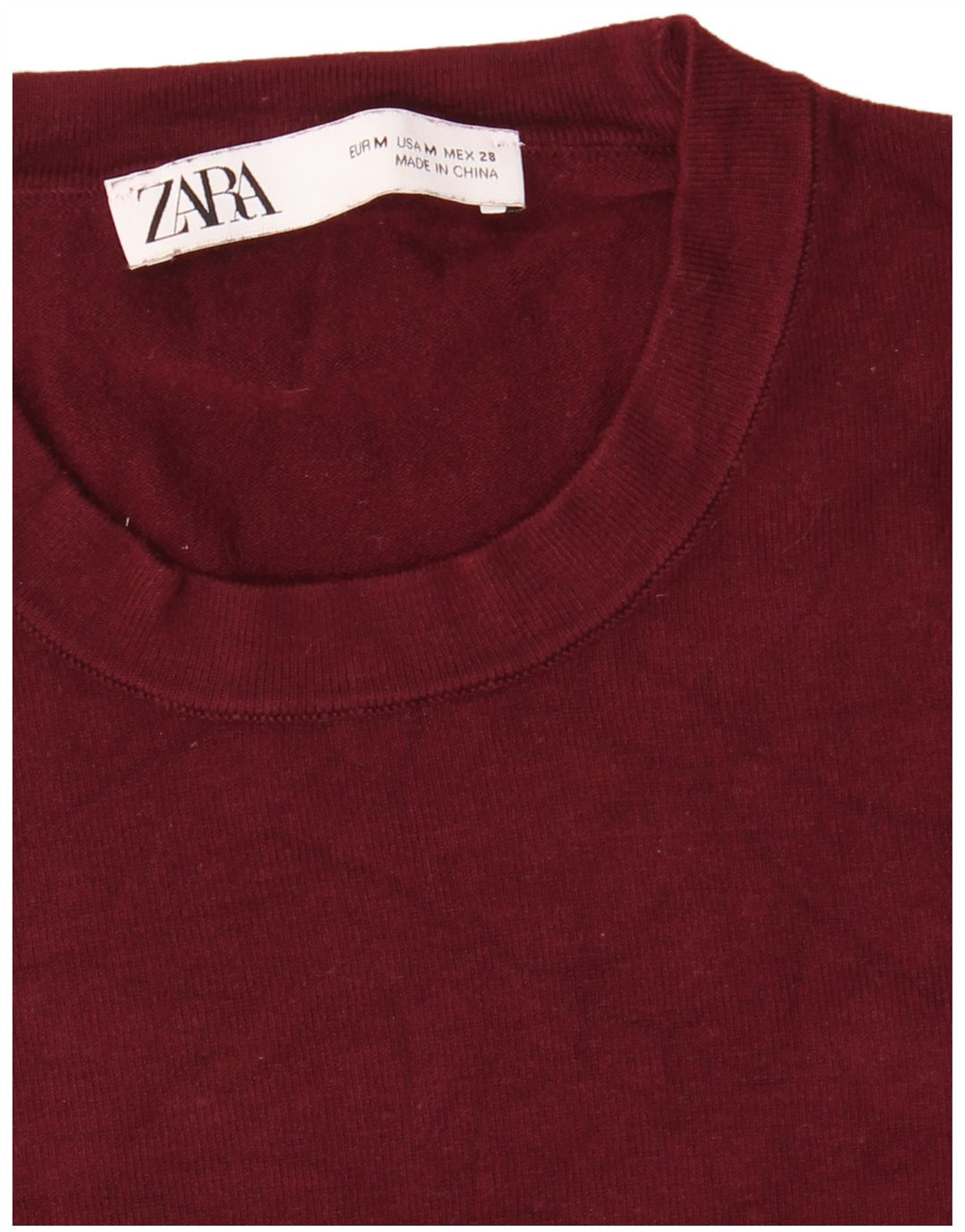 Zara Dame Jumper Sweater UK 12 Medium Burgundy