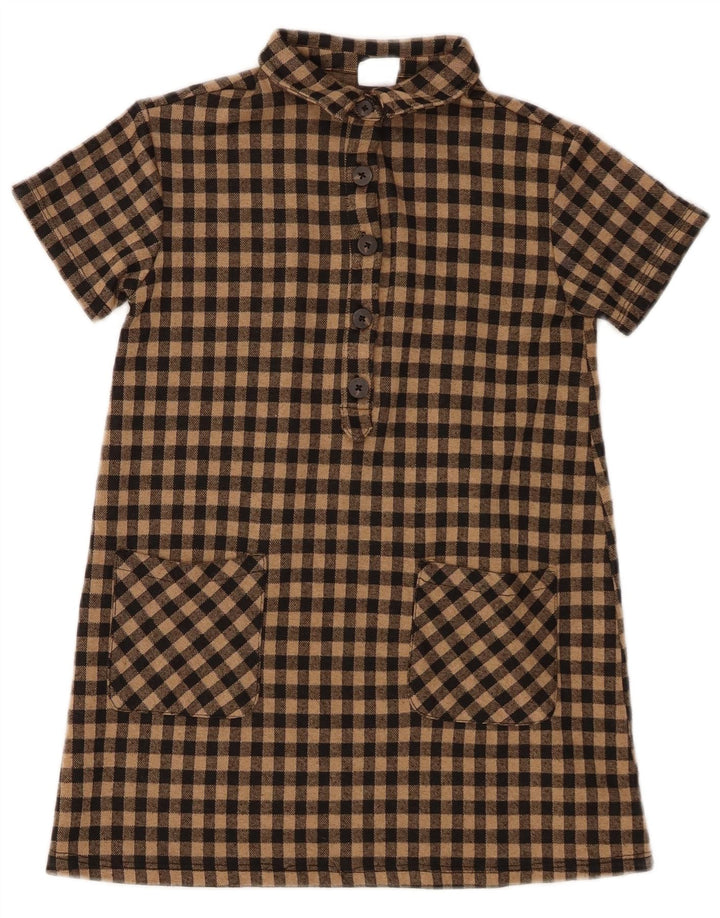 Zara Piger Kortærmet Pullover Skjortekjole 7-8 år Brun Gingham