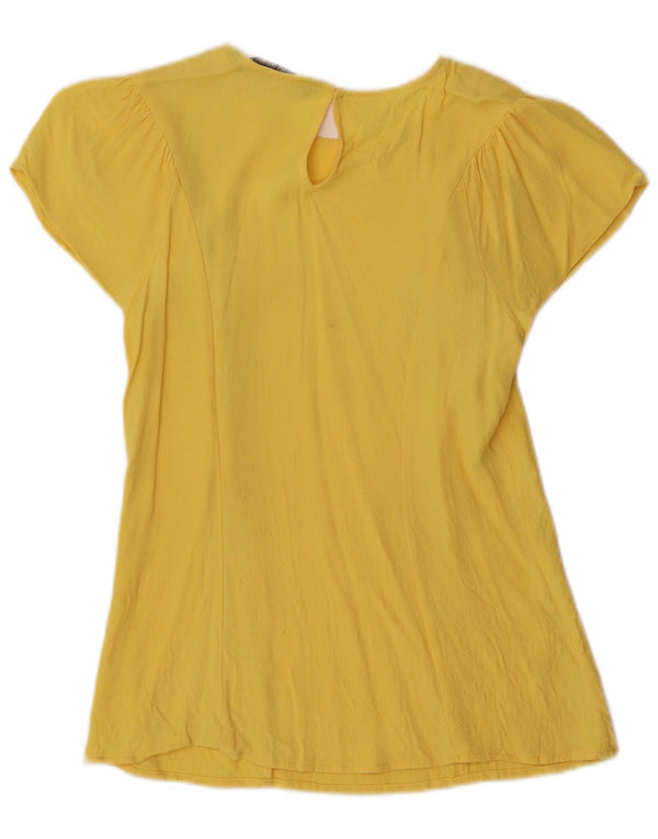 Zara Womens Blouse Top UK 10 Small Yellow
