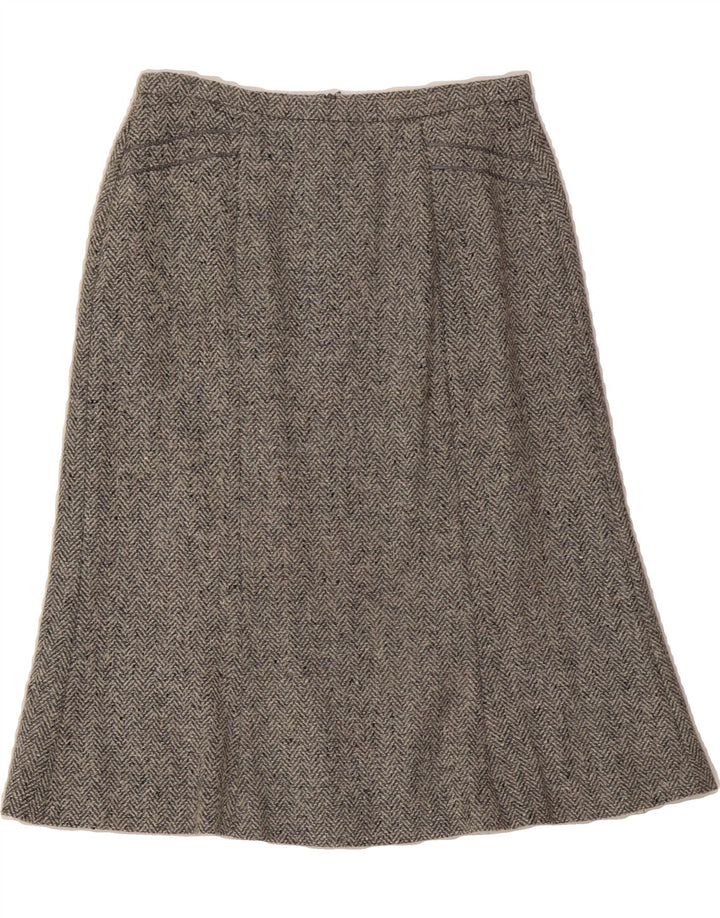 GERRY WEBER Womens Midi Skirt UK 12 Medium W28  Grey Herringbone Acetate Vintage Gerry Weber and Second-Hand Gerry Weber from Messina Hembry 