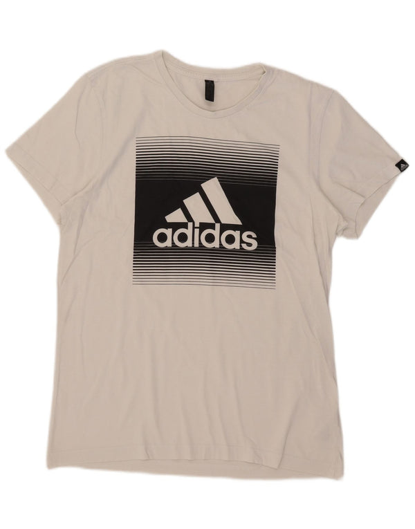Adidas Grafisk T-shirt top til mænd Medium hvid bomuld