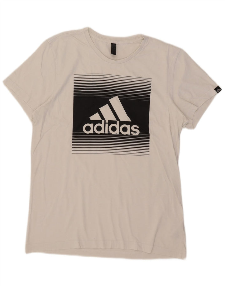 Adidas Grafisk T-shirt top til mænd Medium hvid bomuld