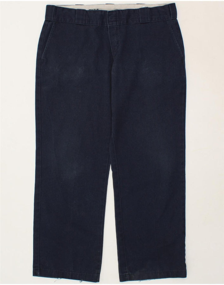DICKIES Womens Straight Chino Trousers W34 L27 Navy Blue Polyester Vintage Dickies and Second-Hand Dickies from Messina Hembry 