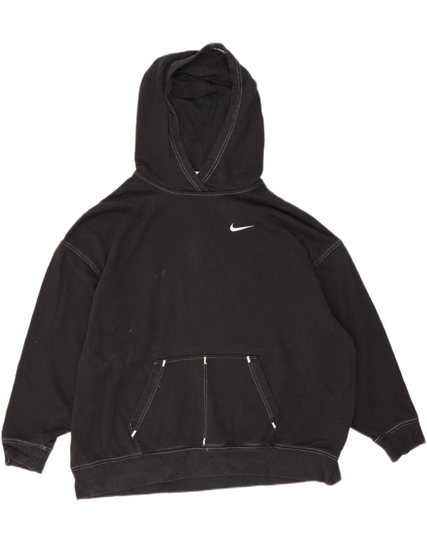 Nike oversized hættetrøje til mænd, lille sort bomuld
