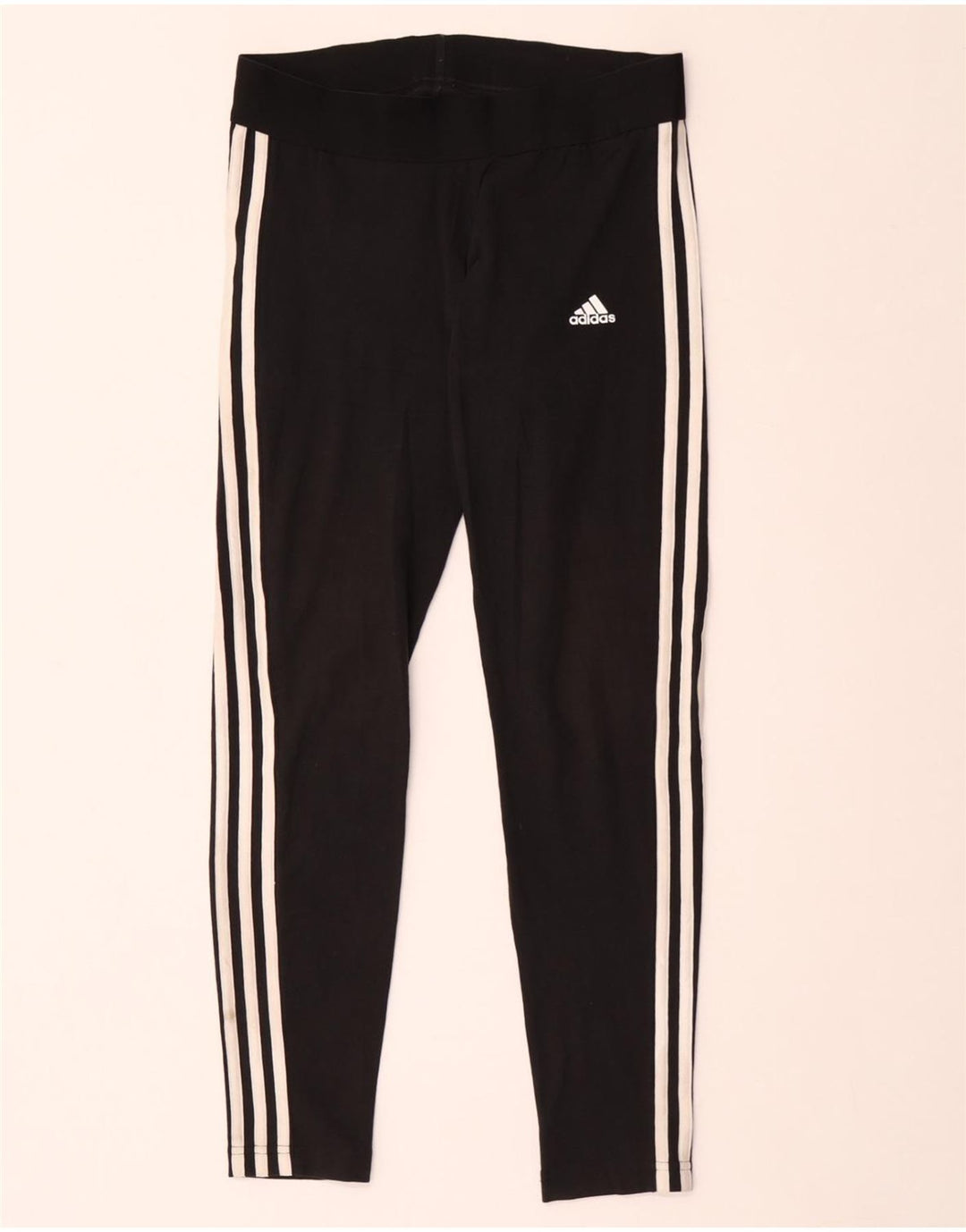 ADIDAS Dame Leggings UK 12/14 Medium Sort Bomuld