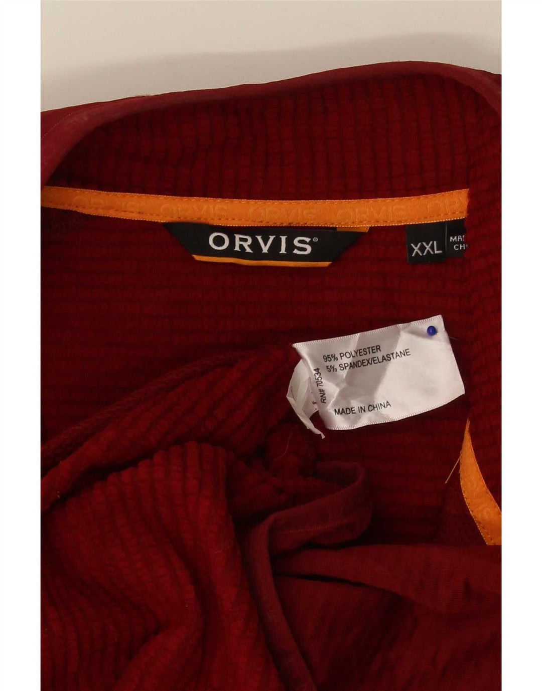 Orvis Træningsdragt til mænd Topjakke 2XL Burgundy Polyester