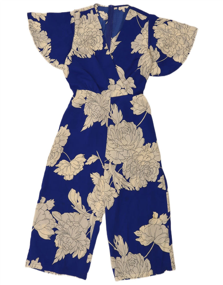 Vintage Dame Jumpsuit UK 12 Medium Blue Floral