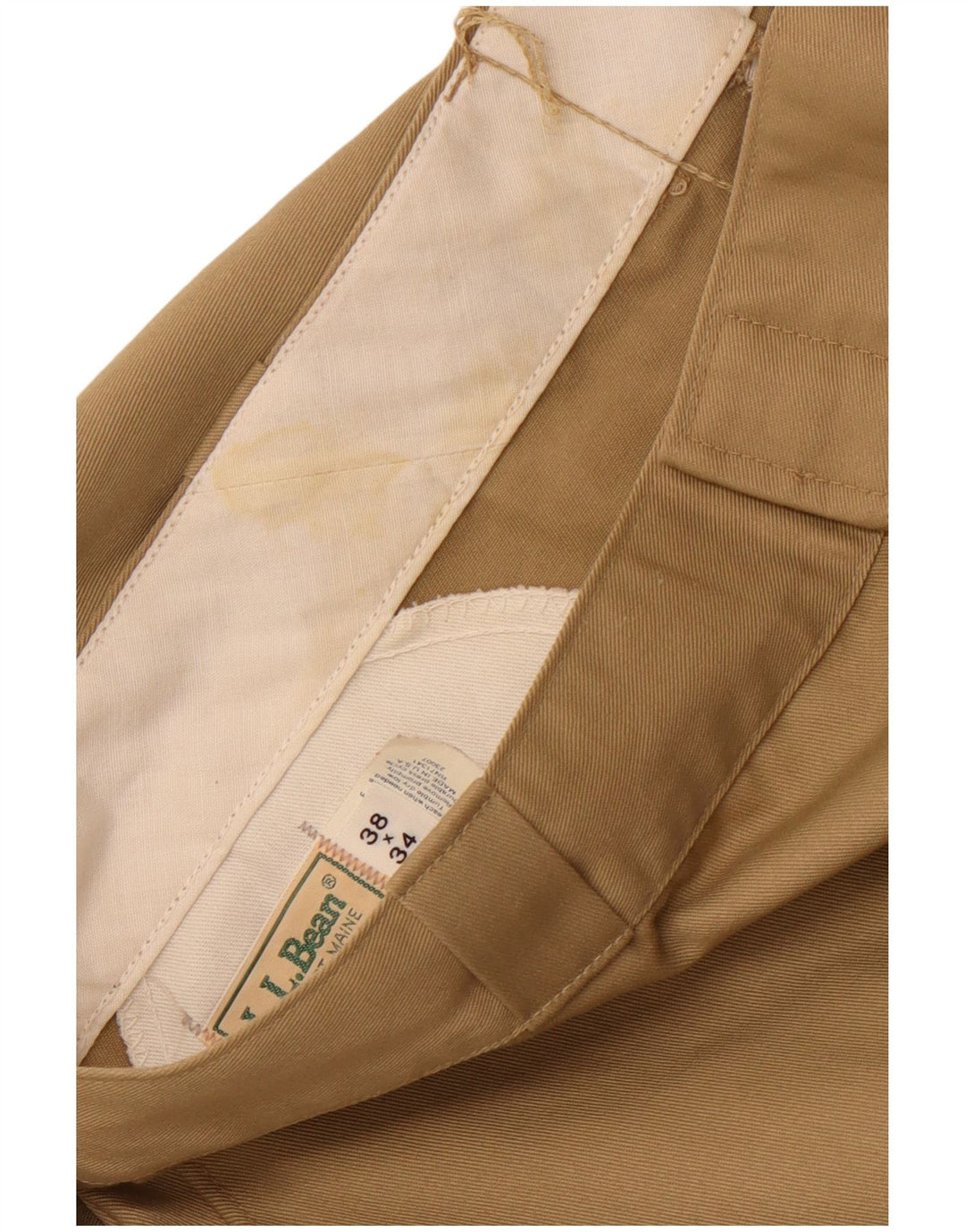 L.L.BEAN Straight Chino Bukser til mænd W38 L34 Beige Polyester