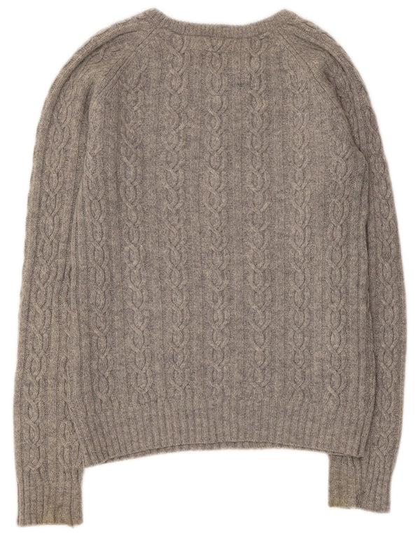 Jack Wills Dame Boat Neck Jumper Sweater UK 12 Medium Grey Lammeuld