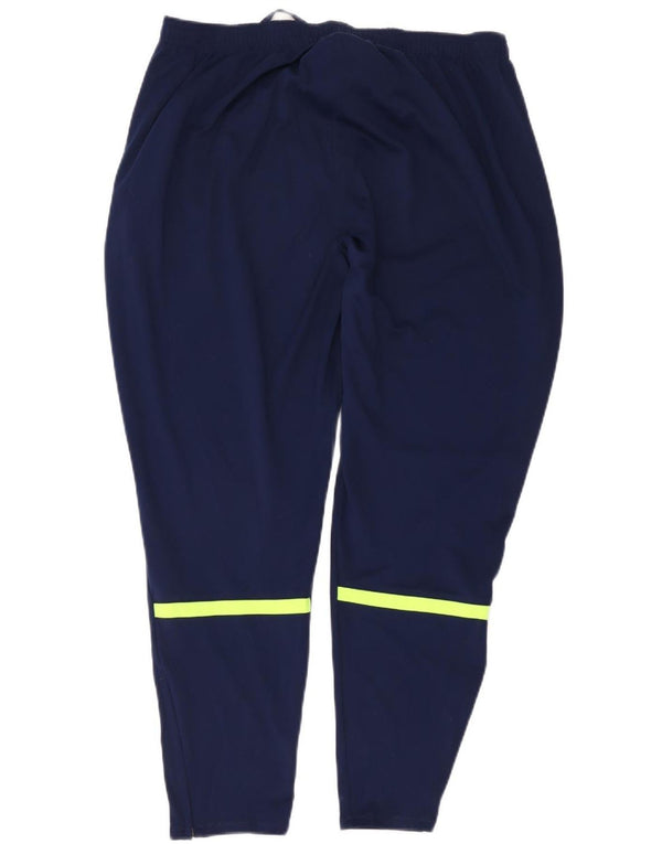 Nike Dame Dri Fit træningsdragt Bukser UK 18 XL Navy Blue Colourblock