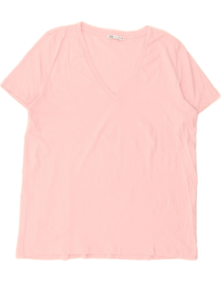 ZARA Womens T-Shirt Top UK 18 XL Pink Vintage Zara and Second-Hand Zara from Messina Hembry 