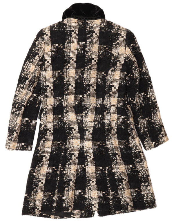 Zara Dame Overfrakke UK 12 Medium Sort Ternet Uld