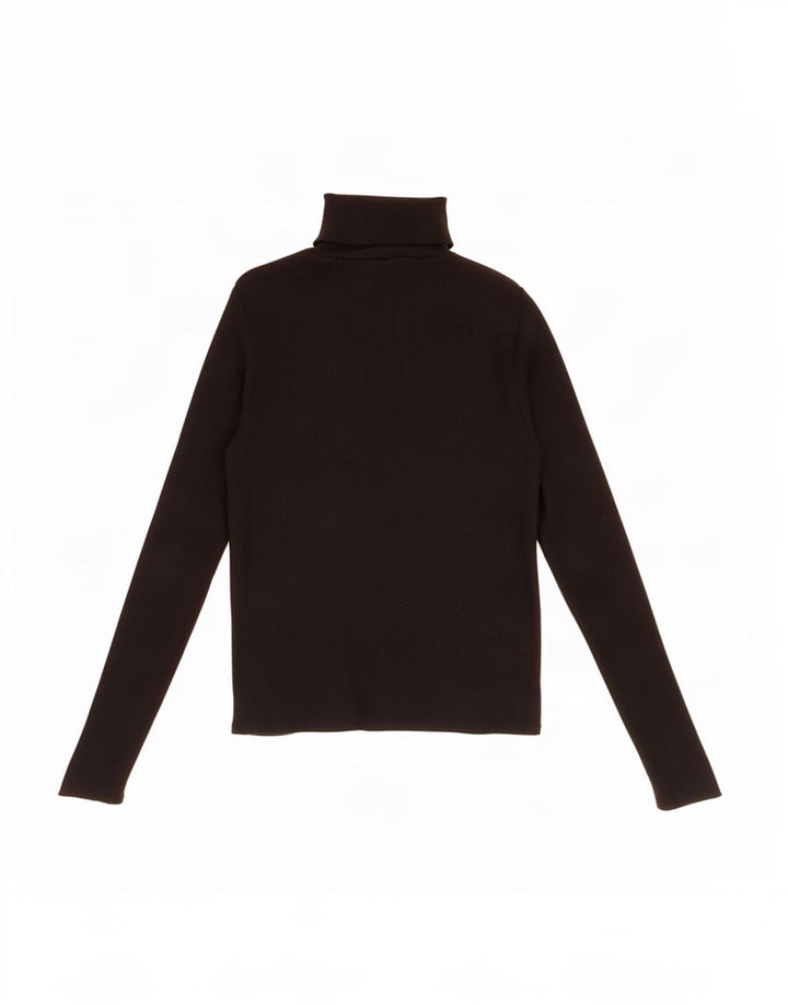 Zara Dame Top Langærmet UK 12 Medium Sort Polyamid
