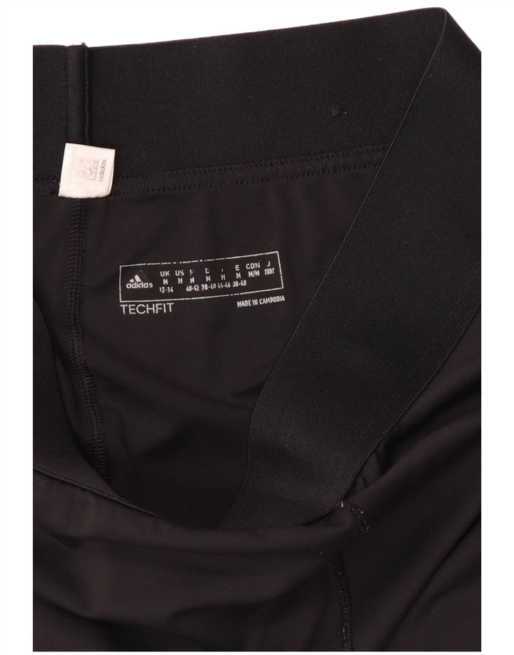 Adidas Dame Tech Fit Grafiske Leggings UK 12/14 Medium Sort