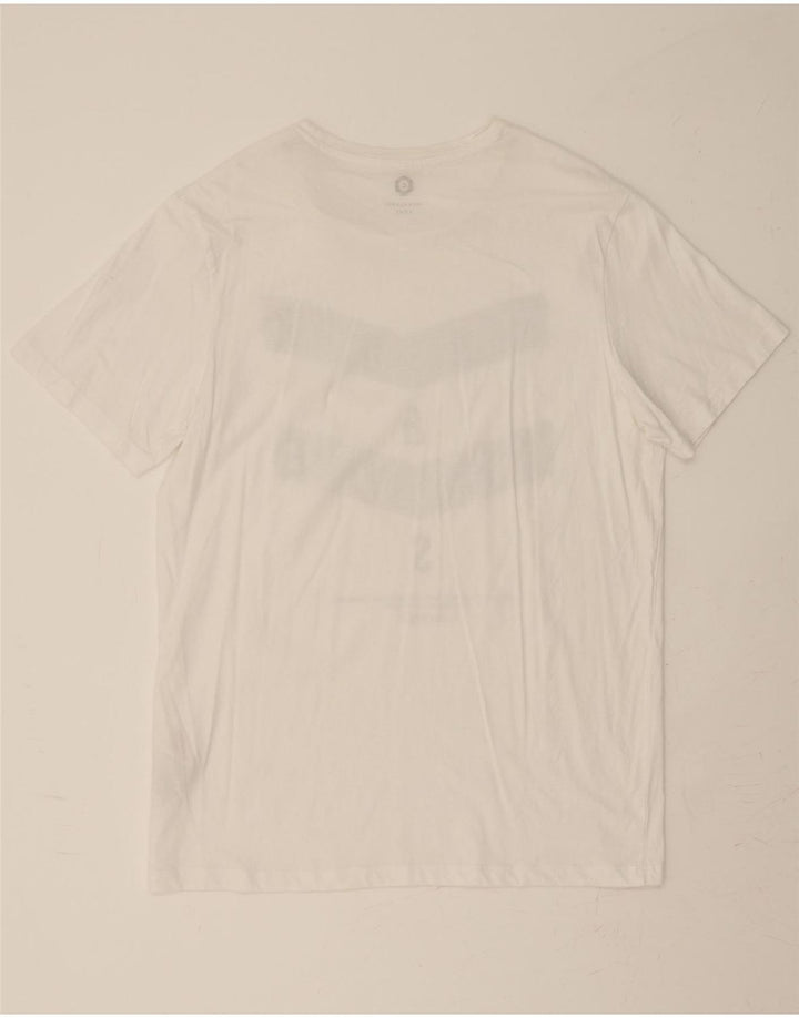 JACK & JONES Mens Graphic T-Shirt Top XL White Cotton Vintage Jack & Jones and Second-Hand Jack & Jones from Messina Hembry 