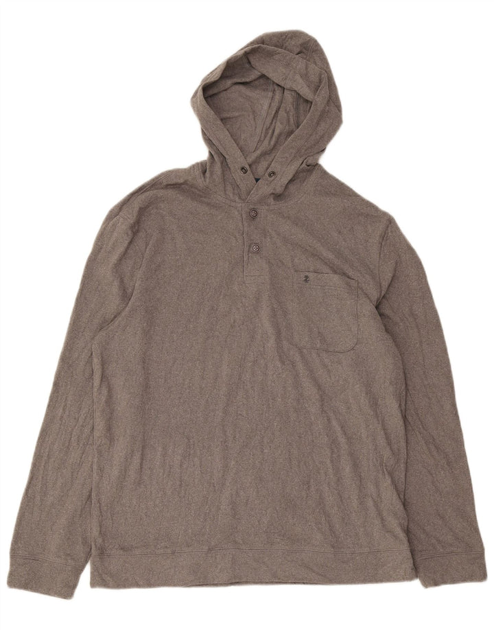 IZOD Herre Salt Water Hoodie Jumper Large Grå Polyester