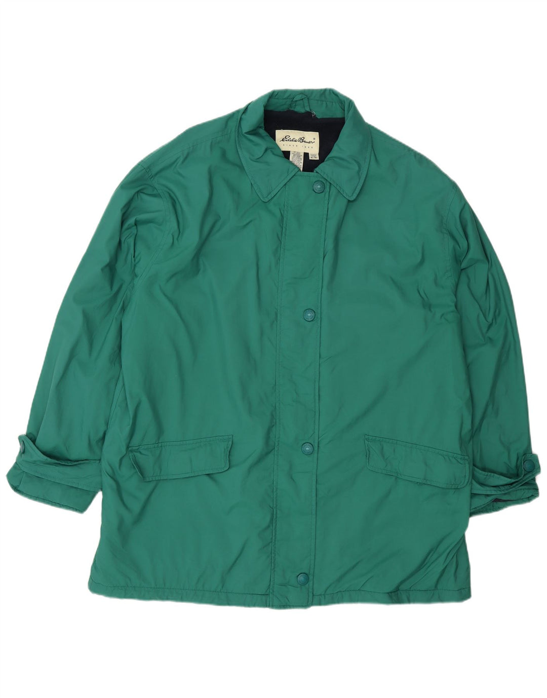 Eddie Bauer Dame Oversized Windbreaker Jacket UK 18 XL Grøn Nylon