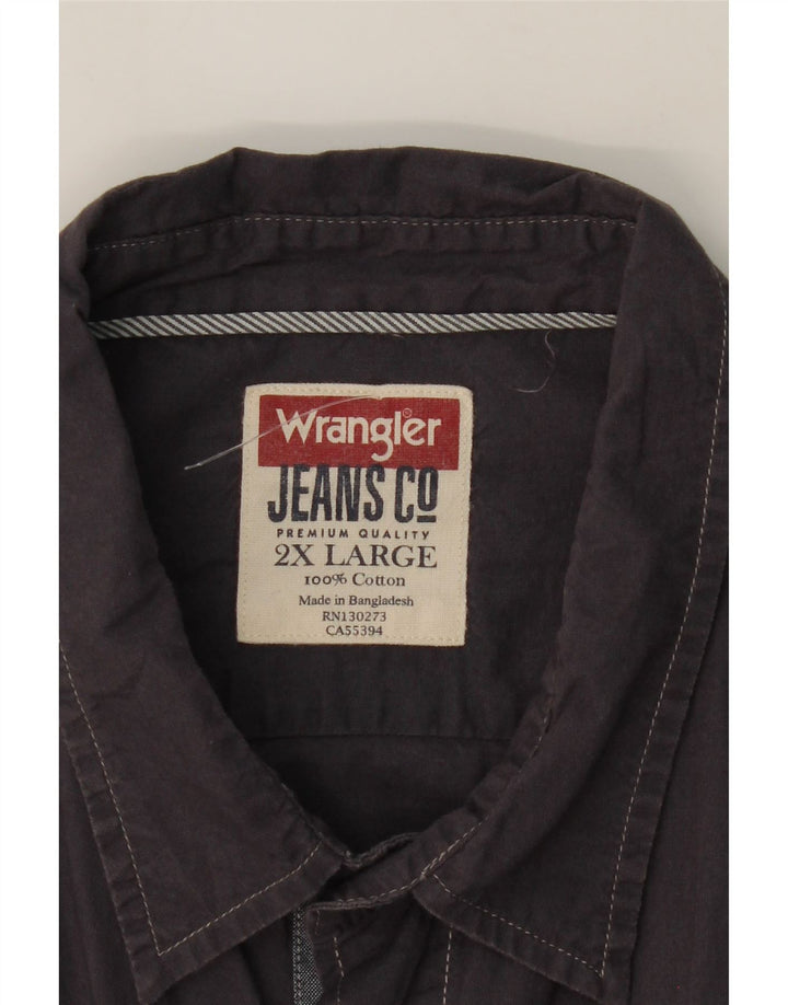 WRANGLER Mens Shirt 2XL Navy Blue Cotton Vintage Wrangler and Second-Hand Wrangler from Messina Hembry 