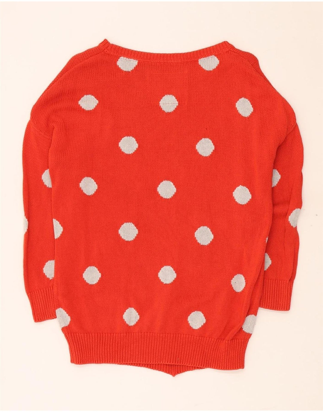 JACK WILLS Dame Boat Neck Jumper Sweater UK 10 Small Red Polka Dot