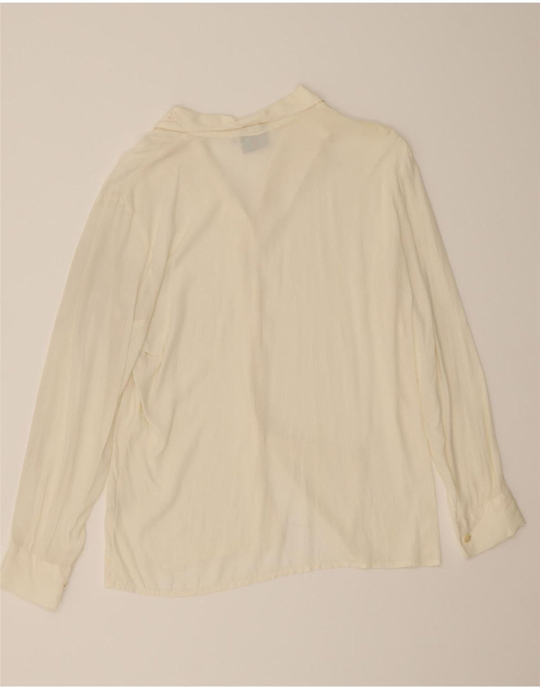 VINTAGE Womens Shirt Blouse IT 46 Large Off White Acetate Vintage Vintage and Second-Hand Vintage from Messina Hembry 
