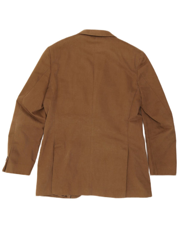 Massimo Dutti Herre 3-knaps blazerjakke EU 52 Stor Beige Bomuld