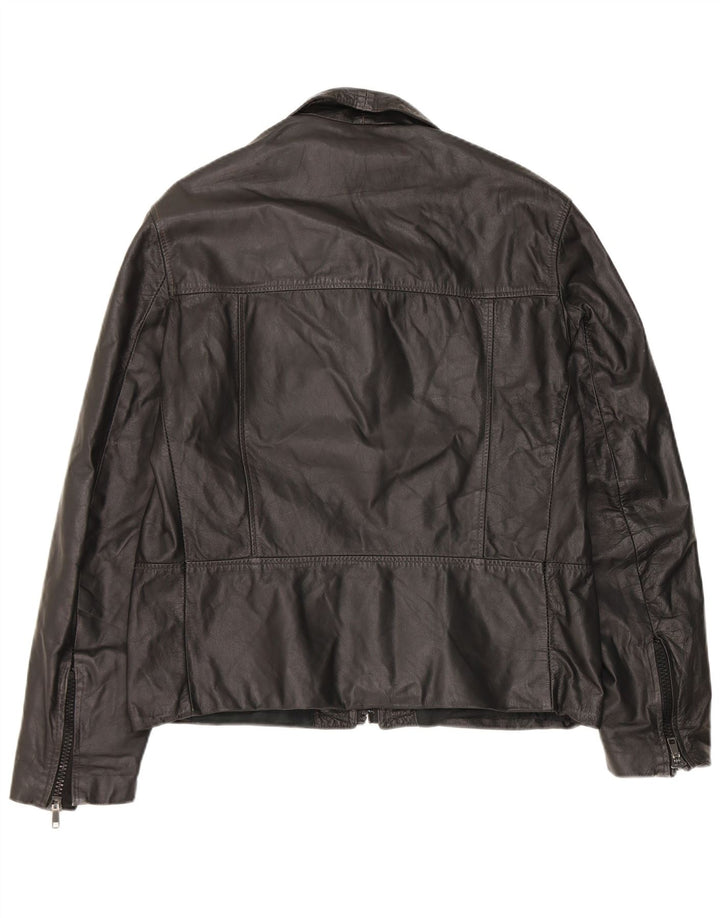 Vintage læderjakke til kvinder UK 18 XL sort læder