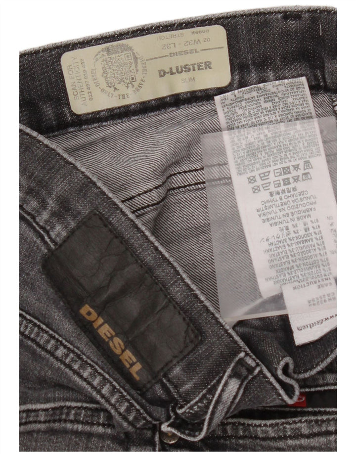 DIESEL Herre D-Luster Slim Jeans W32 L32 Grå Bomuld