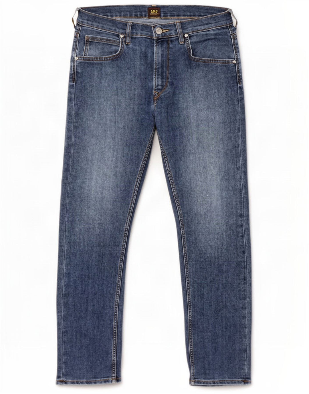 Lee Mens Daren Zip Fly Straight Jeans W32 L30 Blå Bomuld