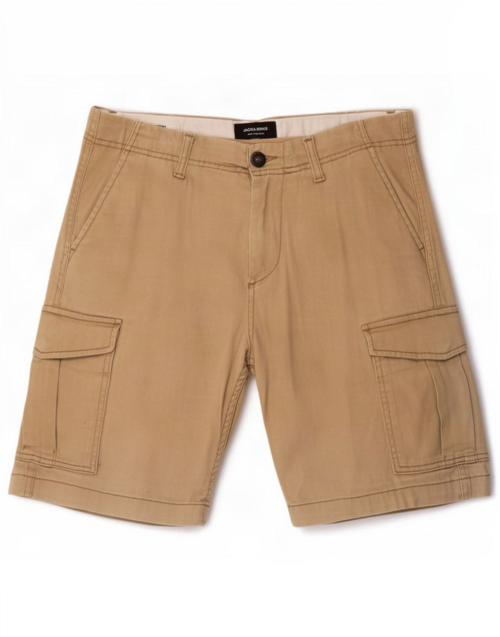 Jack & Jones Herre Cargo Shorts Små W32 Beige Bomuld