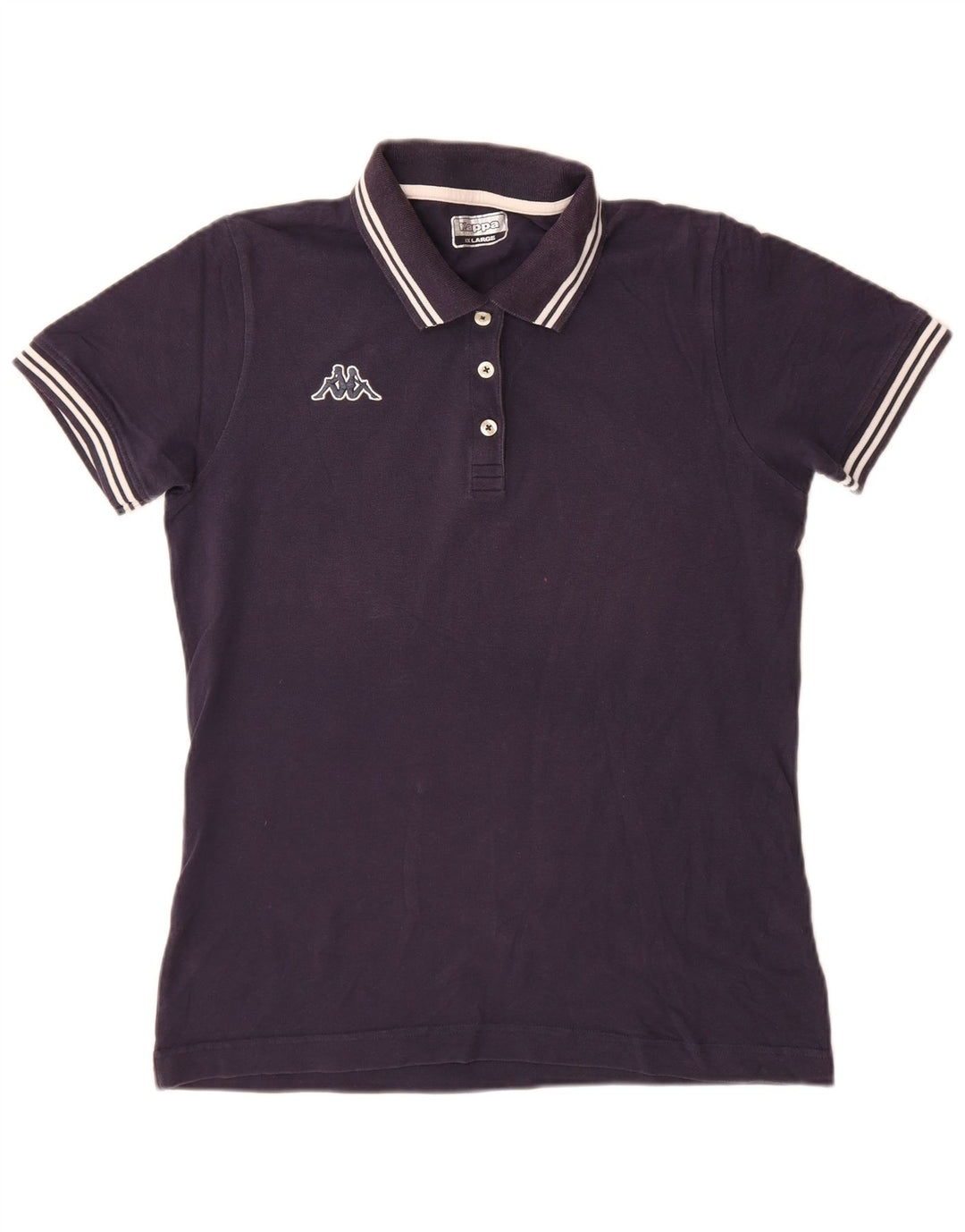 Kappa Dame Slim Polo Shirt 2XL Marineblå Stribet
