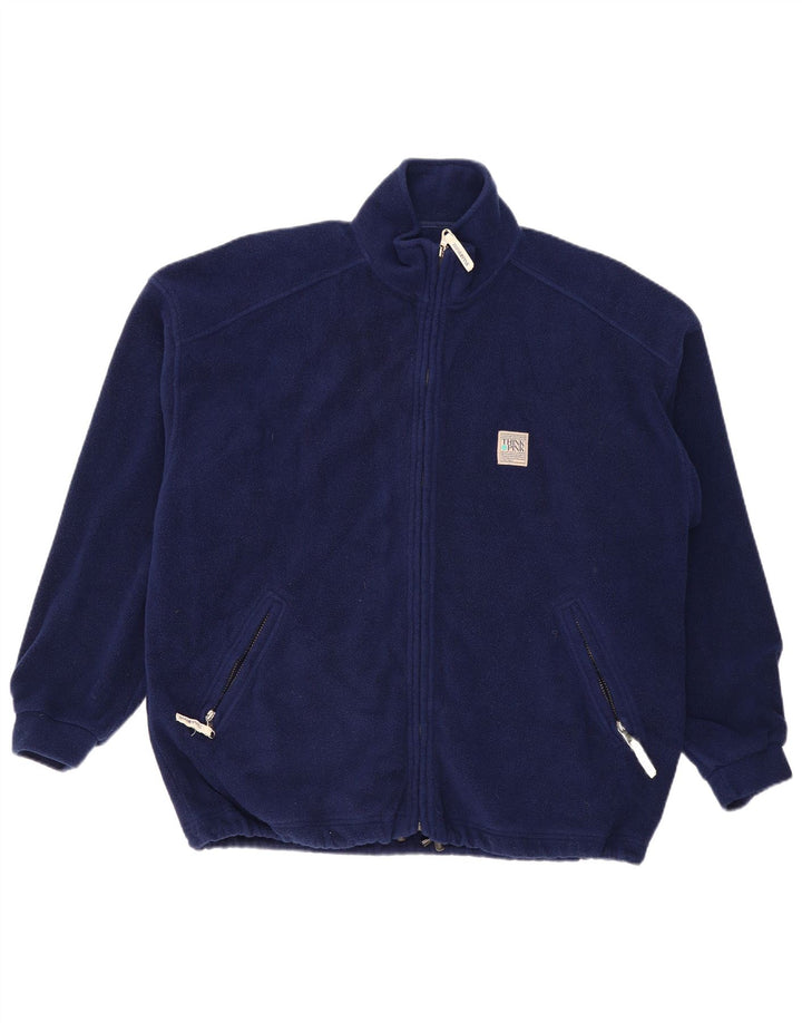 Tænk Pink Herre Oversized Fleecejakke UK 42 XL Navy Blue