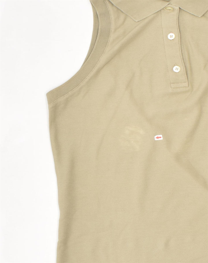 FILA Womens Sleeveless Polo Shirt IT 42 Medium Brown Cotton | Vintage Fila | Thrift | Second-Hand Fila | Used Clothing | Messina Hembry 