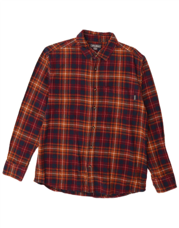 EDDIE BAUER Flanellskjorte til mænd Medium flerfarvet ternet bomuld
