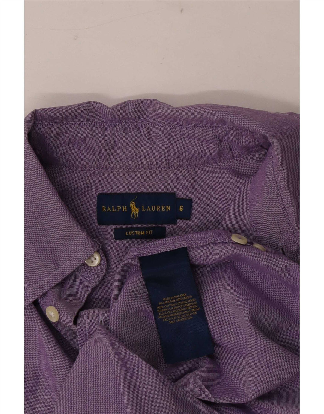 Ralph Lauren Herre Custom Fit skjorte US 6 medium lilla bomuld