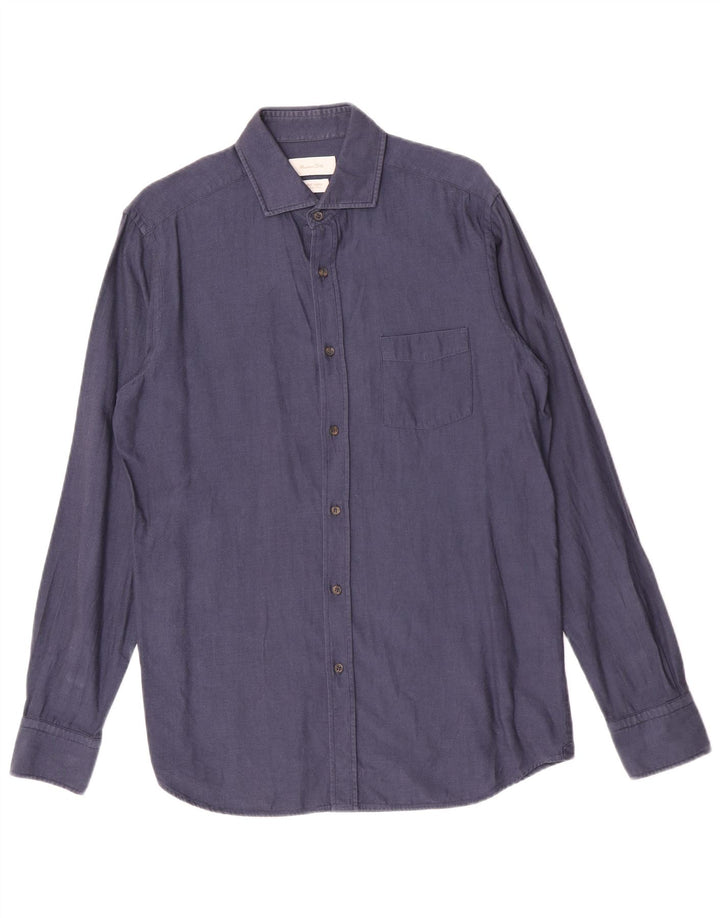 Massimo Dutti Herreskjorte Medium Navyblå Bomuld