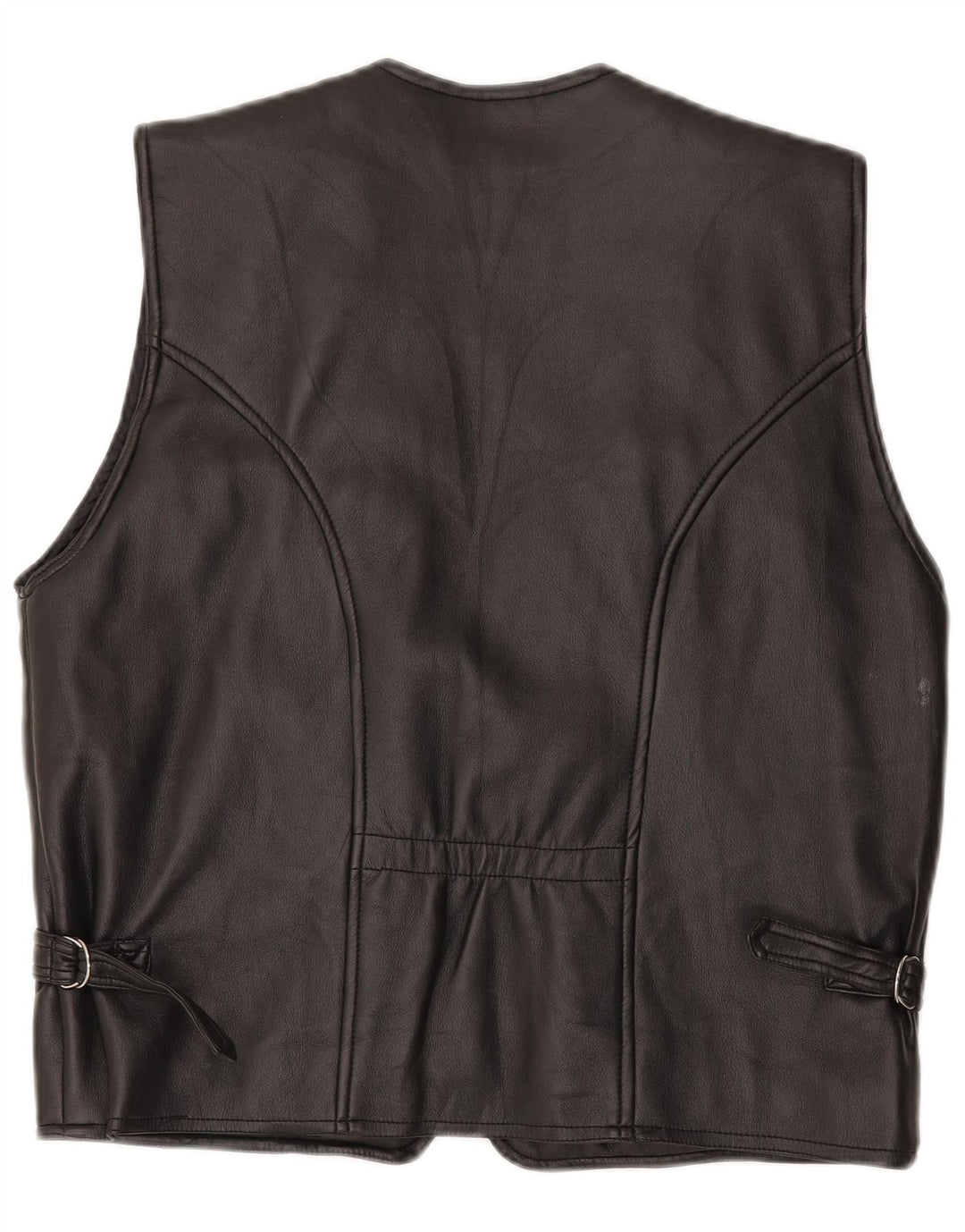 Vintage Dame Læder Gilet UK 16 Large Black