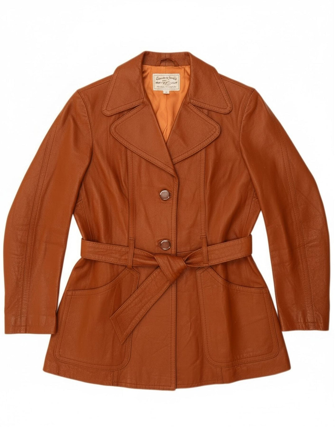 Vintage læderjakke til kvinder UK 14 medium brunt læder