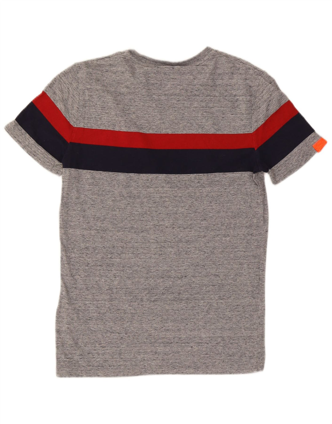 Superdry T-shirt top til mænd, lille grå farveblok bomuld