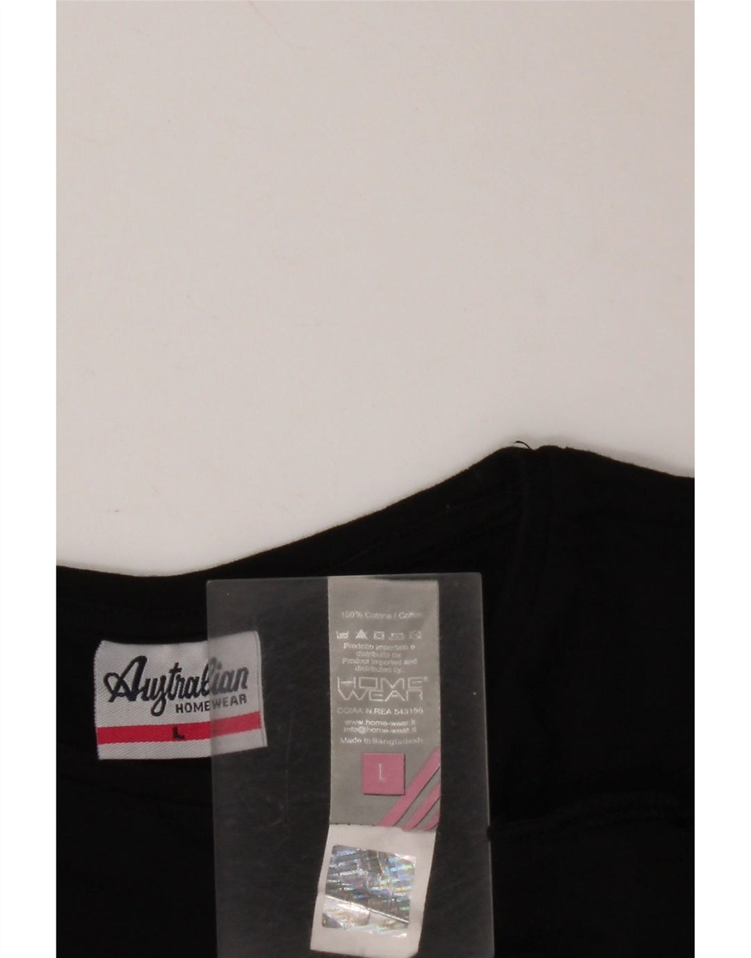 AUSTRALIAN L'ALPINA Dame T-Shirt Top UK 16 Stor Sort Bomuld