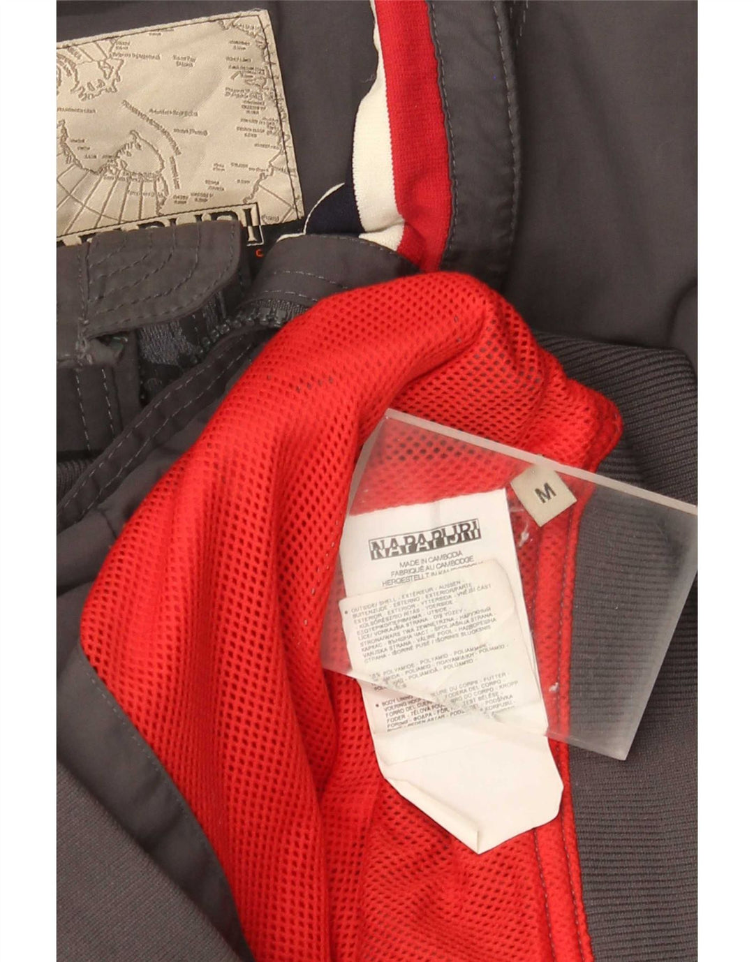 Napapijri Herre Bomber Rain Jacket UK 38 Medium Grå Polyamid