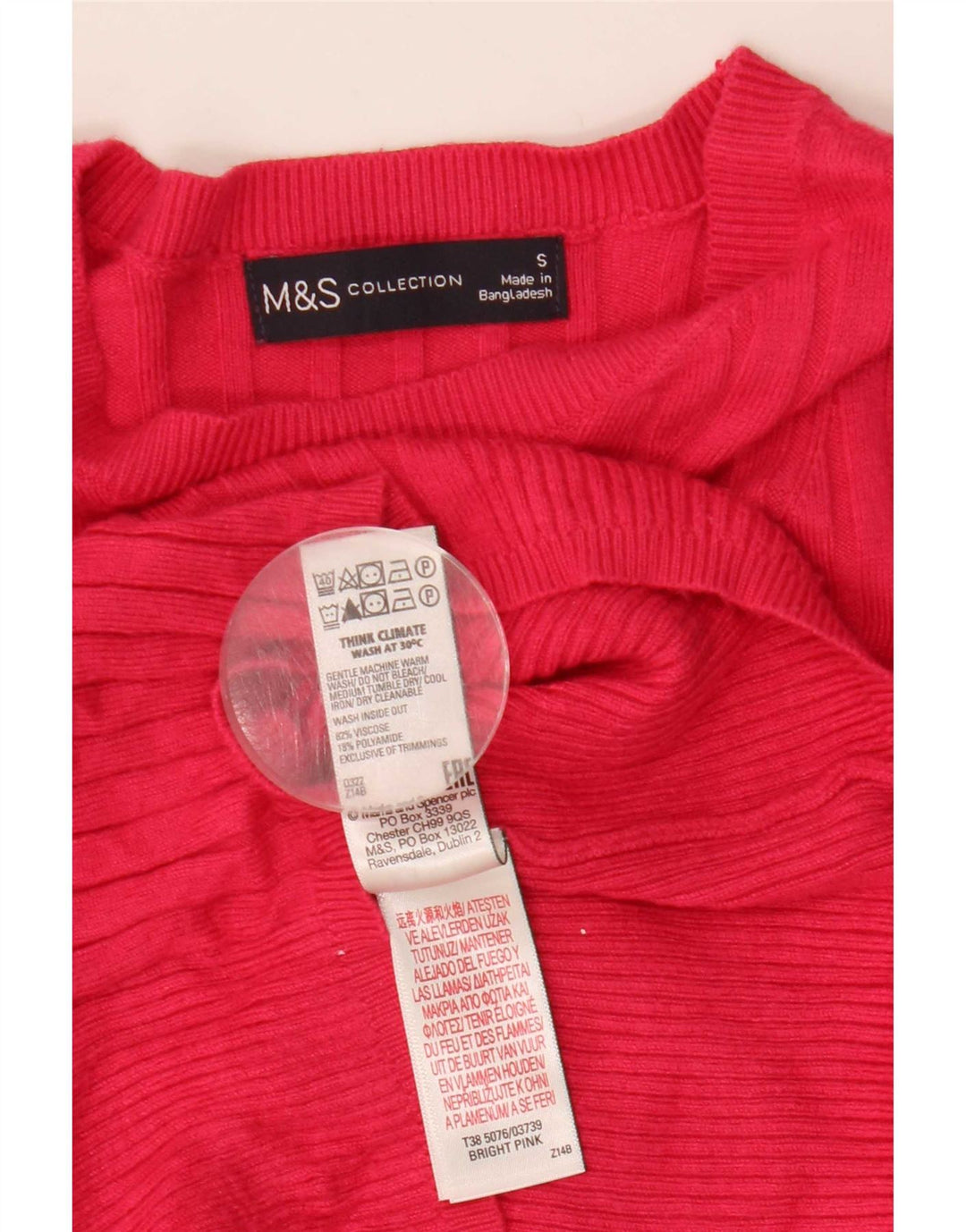Marks & Spencer Dame Boat Neck Jumper Sweater UK 8 Small Pink