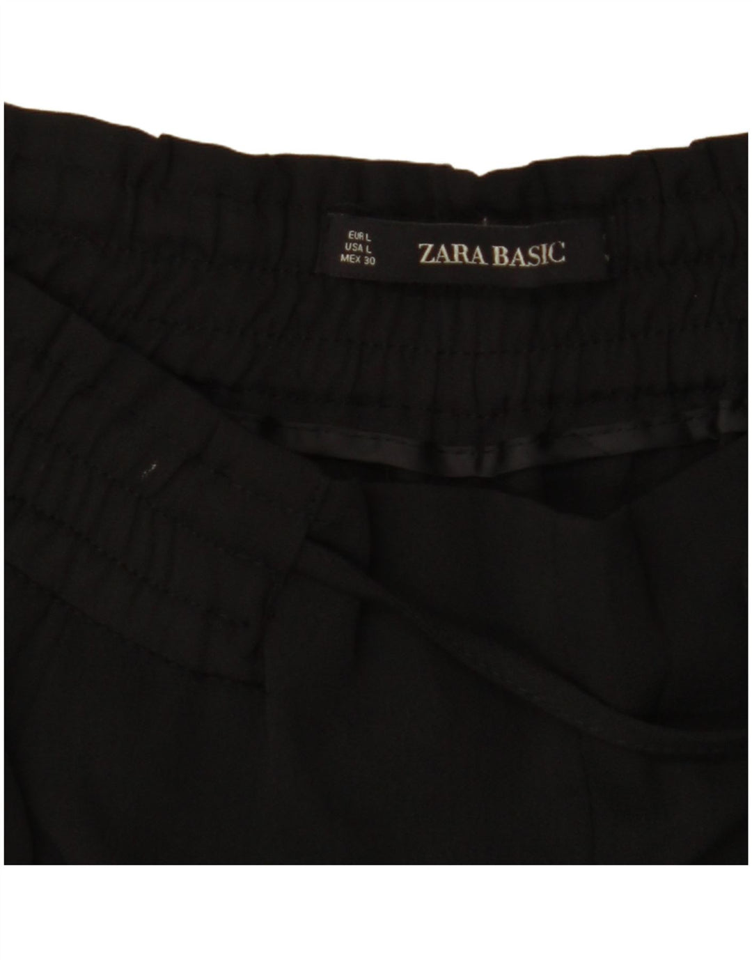 ZARA, højtaljede, koniske cropped bukser til kvinder UK 16 Large W34 L27 Sort