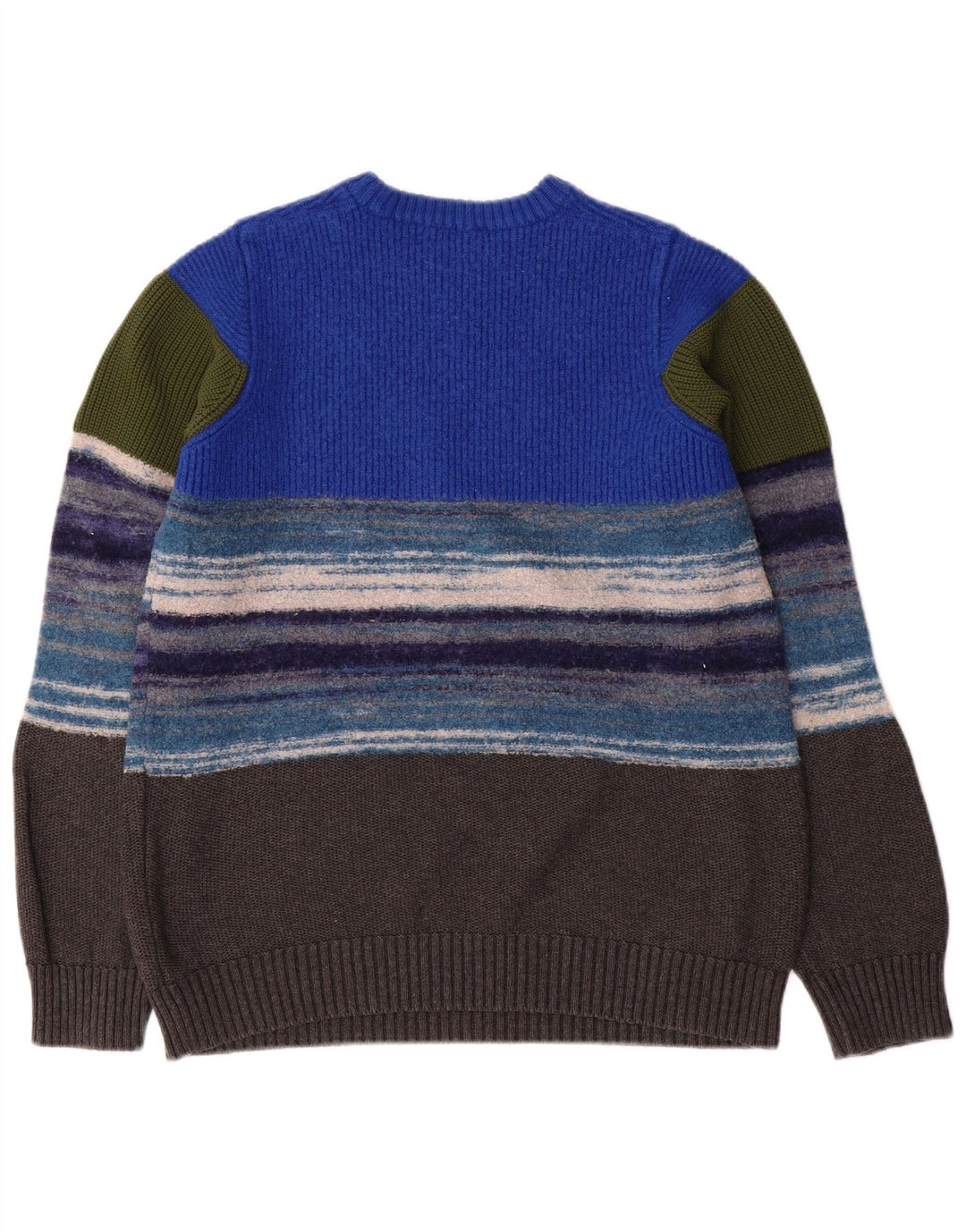 Diesel Dame Crew Neck Jumper Sweater UK 14 Stor Flerfarvet Stribet