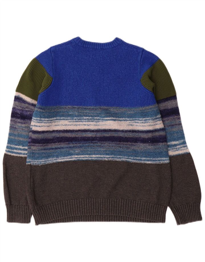 Diesel Dame Crew Neck Jumper Sweater UK 14 Stor Flerfarvet Stribet