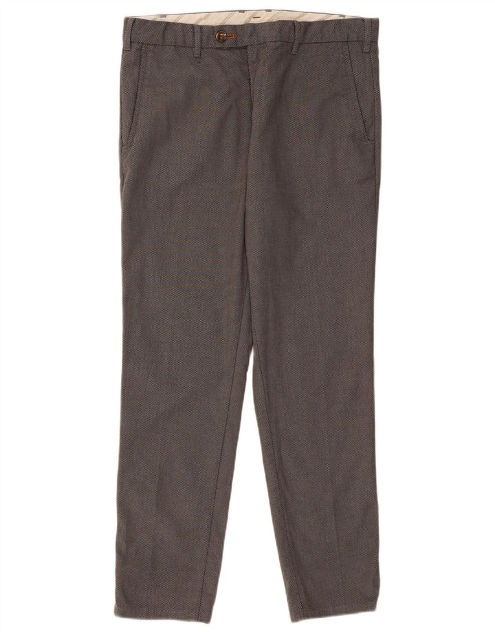 ZARA Slim Suit Bukser til mænd EU 42 Large W32 L28 Grå Houndstooth