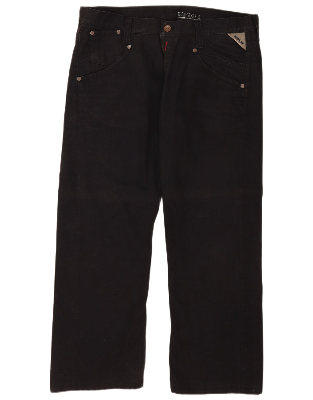 Replay Herre Straight Jeans W38 L32 Sort Bomuld